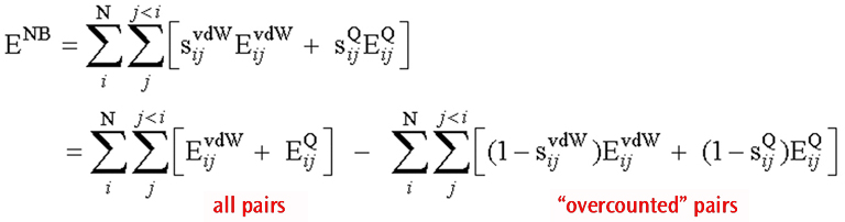 Total Non-Bonded Energy Expression